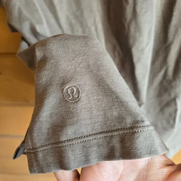 Lululemon Classic Fit Cotton Blend T-Shirt 14 Short Sleeve Boxy Top Nomad Boho - Picture 8 of 8